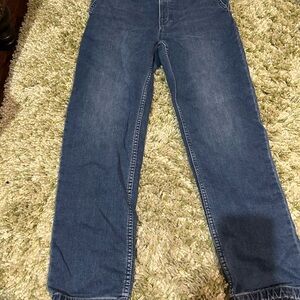 Blue Casual Denim Bottoms with Straight Legs